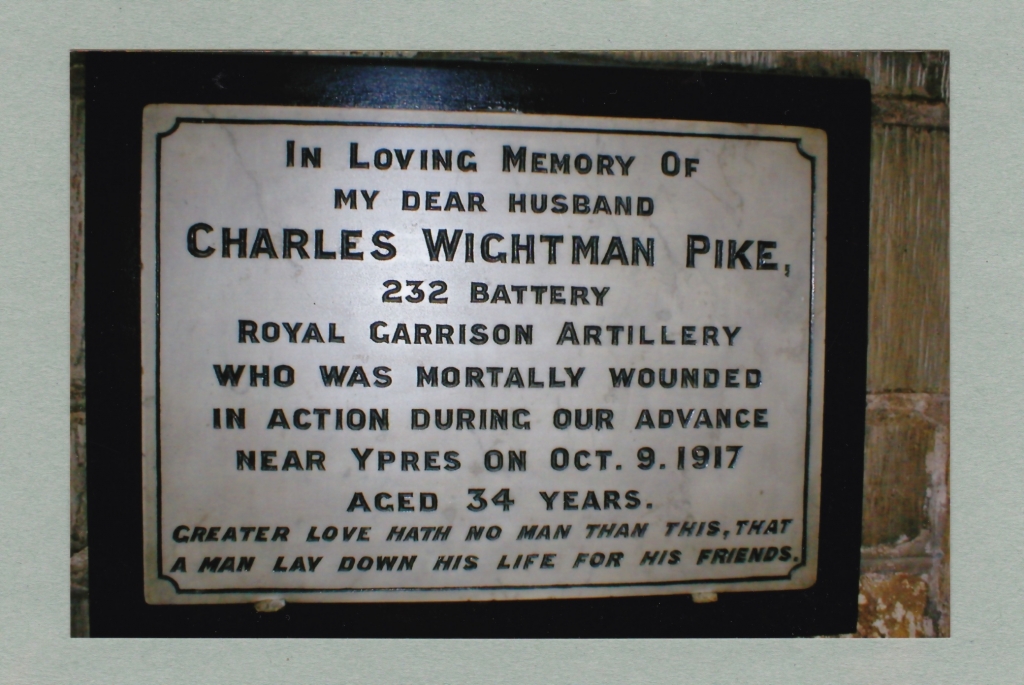 Charles Wightman Pike plaque church