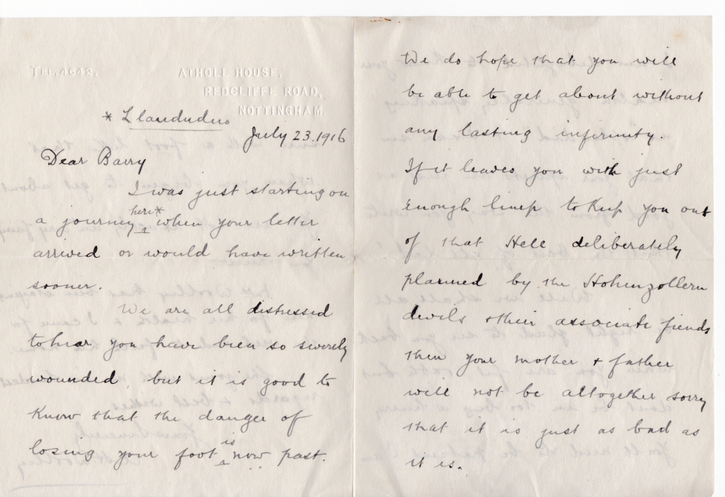 Jack Barry letter from Woolley