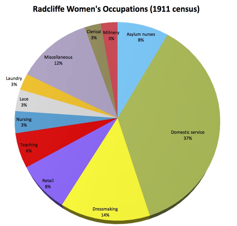 Women's occupations pie chart