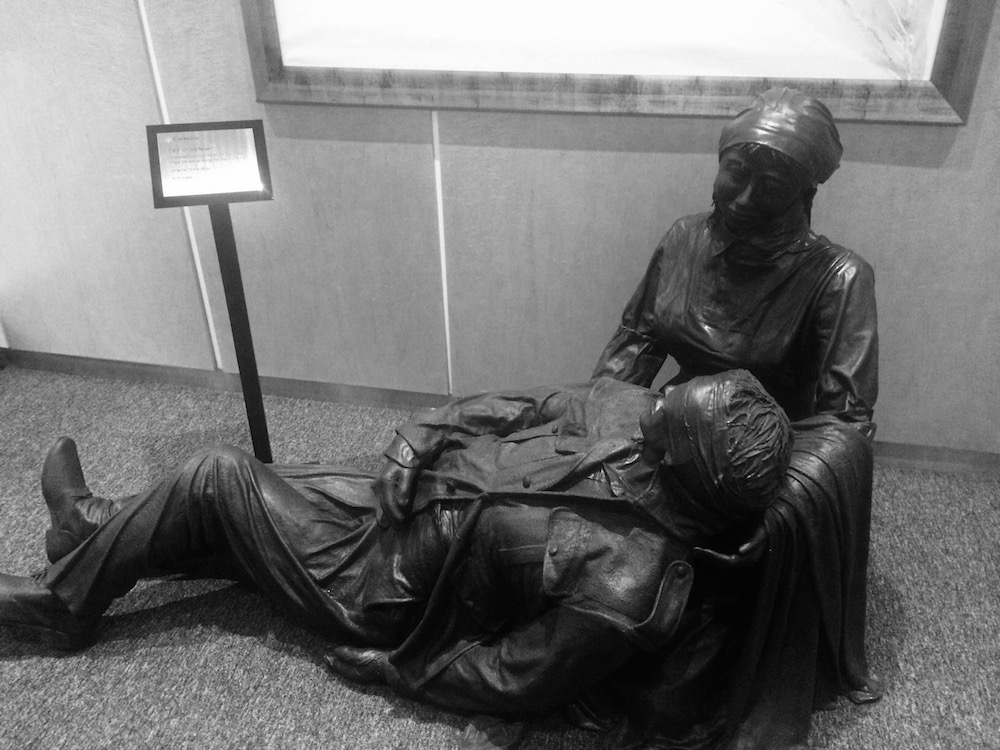 Red Cross sculpture