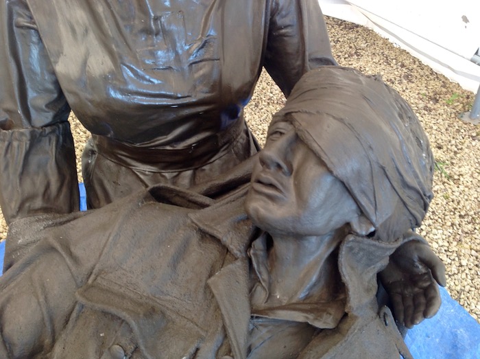 Red Cross sculture detail Red Cross sculture detail