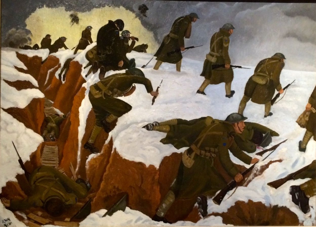 ‘Over the Top’ 1st Artists Rifles at Marcoing 30th December 1917 by John Nash