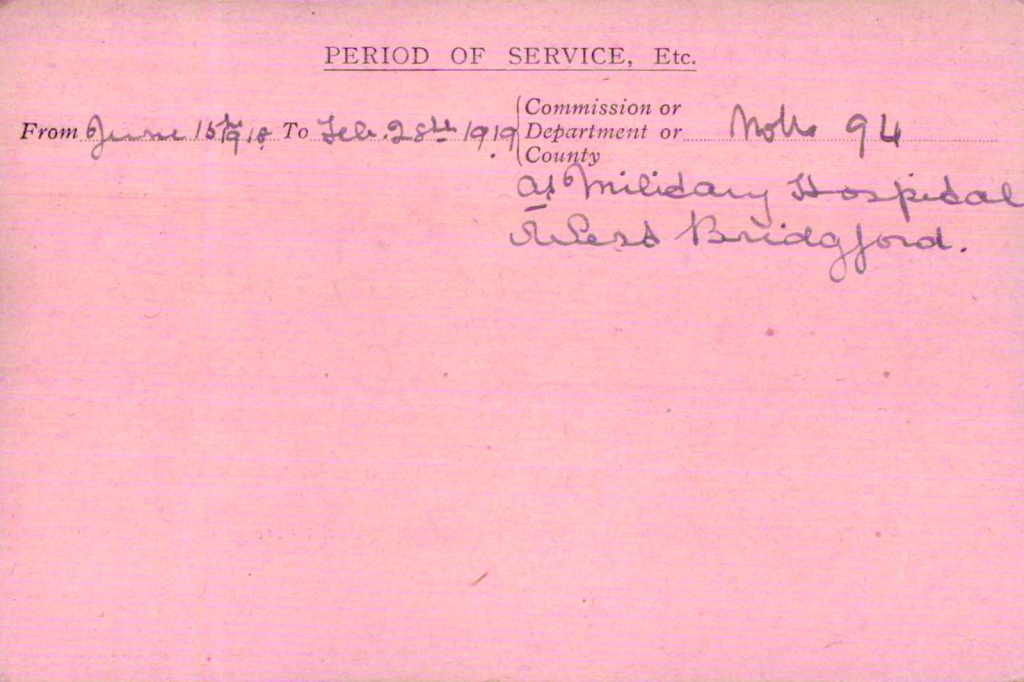 Louisa Mary Emily Sherlock VAD card side 2